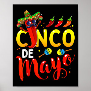 Poster Cinco De Mayo Para Mulheres Miúdas Crianças Mexica