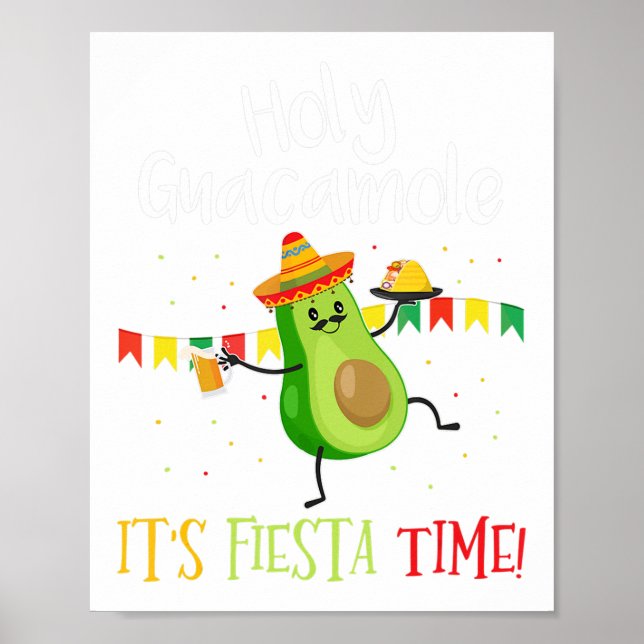 Poster Cinco de Mayo - Santa Guacamole Sua Fiesta Mexican (Frente)