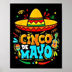 Poster Cinco De Mayo Sombrero Mexicano Festa Pimenta Chil