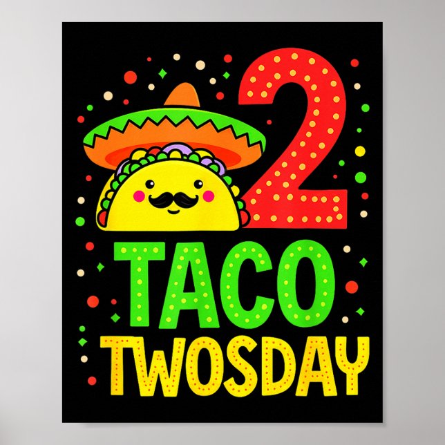 Poster Cinco De Mayo Taco Twosday 2º Festa de Aniversário (Frente)