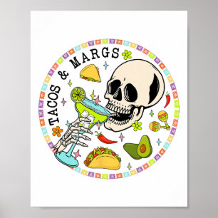Poster Cinco De Mayo Tacos E Margs Partido Fiesta Mexican