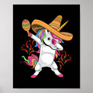 Poster Cinco de Mayo Unicorn México Sombrero Hat Costume