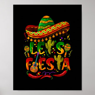 Poster Cinco de Mayo, violão mexicano Cactus, deixa Fiest