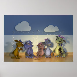 Poster Cinco dragões pequenos