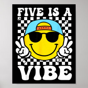 Poster Cinco É Um Vibe 5º Aniversário Groovy Meninos Meni
