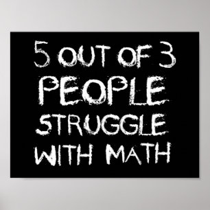 Póster Cinco em quatro Pessoas lutam com matemática