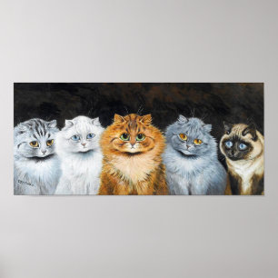 Poster Cinco Gatos, Louis Wain