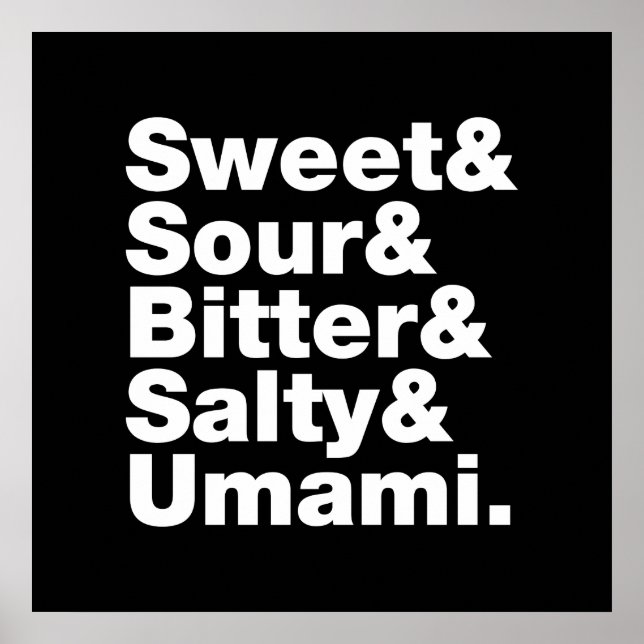 Póster Cinco gostos básicos (Frente)