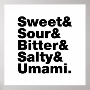 Póster Cinco gostos básicos