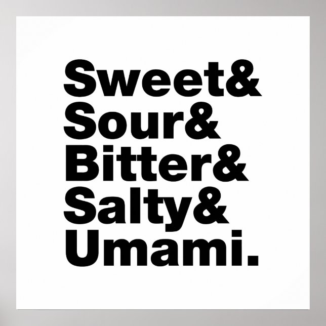 Póster Cinco gostos básicos (Frente)