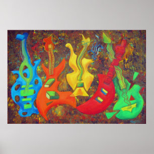 POSTER CINCO GUITARRA