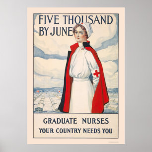 Poster Cinco mil daqui até junho - enfermeiras graduadas