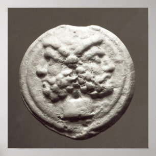 Póster Cinco moedas que descrevem Janus, Jupiter
