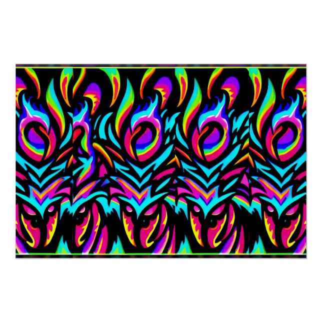 Póster Cinco Olhados - Ken Gage Abstrato (Frente)