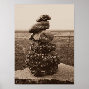 Poster Cinco Virtudes do Zen