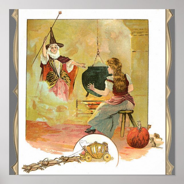 Poster Cinderela E Seu Fada Deus Mãe (Frente)