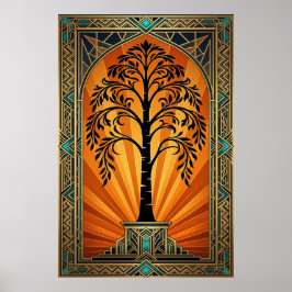 Poster Cine Clapboard Corrida Art Déco Dourado