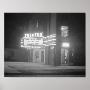 Póster Cinema à Noite, 1941. Foto Antiga