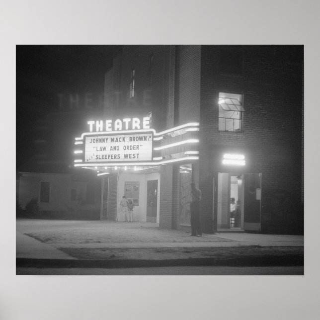 Póster Cinema à Noite, 1941. Foto Antiga (Frente)