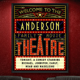 Póster Cinema em casa da Marquee do Cinema | Nome persona