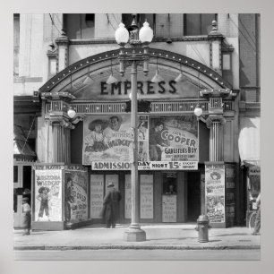 Póster Cinema Empress, 1939. Foto Antiga