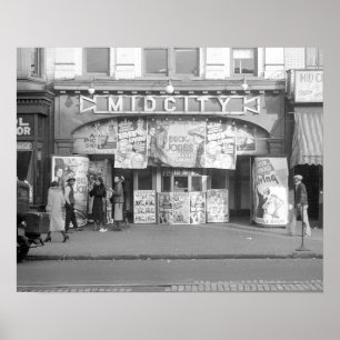 Poster Cinema Midcity, 1937. Foto Antiga