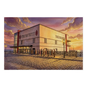 Póster Cinema Regent ao pôr do sol, Redcar