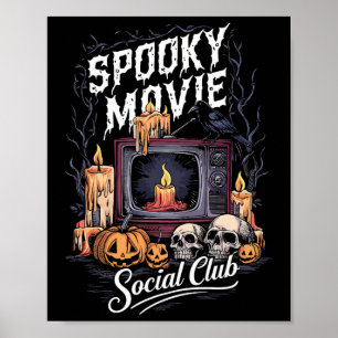 Poster Cinema Social Club Vintage Tv Halloween Horreen Ar
