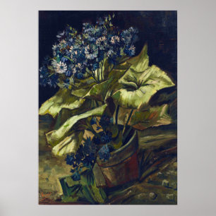 Poster Cinerária de Van Gogh em um vaso de flores