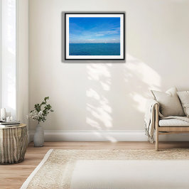 Poster Cingapura - Vista do Oceano Estreito com Navios de