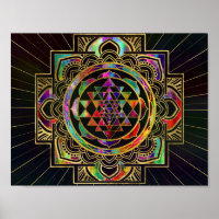 Cingyantra Sri Chakra, um colorido Dourado