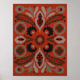 Poster Cinnabar Suzani II