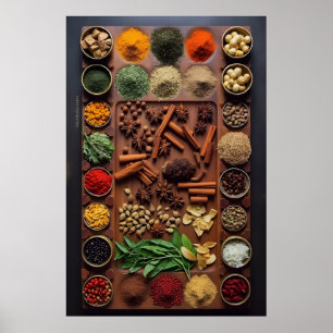 Poster Cinnamon e Cama Spice Kitchen Wall Art