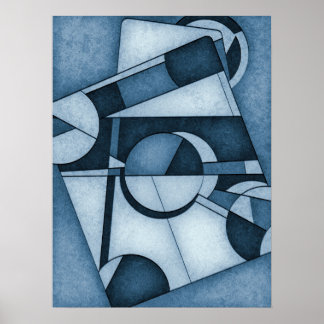 Poster Cinótipo Geométrico Abstrato Art Texturizado