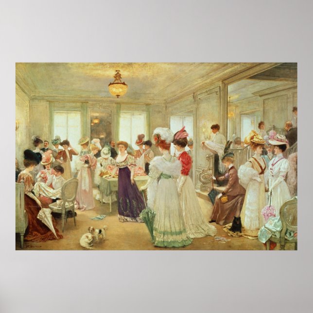 Póster Cinq Heures chez le Couturier Paquin, 1906 (Frente)