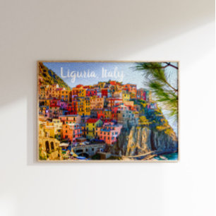 Poster Cinque Terre Ligúria Itália Casas Coloridas Pintur