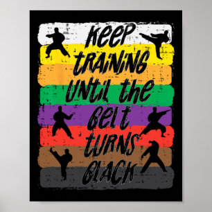 Poster Cinto de Treinamento de Karatê Fica Preto Artes Ma