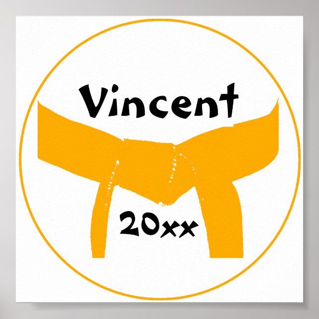 Poster Cintura Laranja de Artes Marciais (Frente)