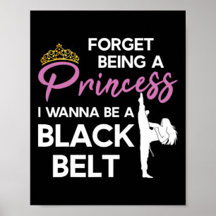 Poster Cinturão Negro Funny Karate Dizendo Para Garota Ta