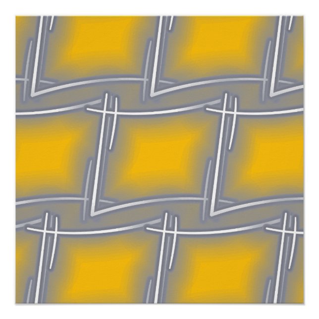 Póster Cinza Arte Retangular (Frente)