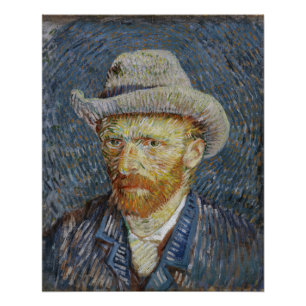 Póster Cinza Autoretrato Van Gogh Sentiu Ódio Na Pintura