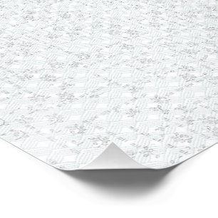 Póster Cinza Claro Floral Geométrico Padrão Moderno de