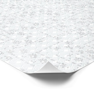Póster Cinza Claro Floral Geométrico | Padrão Moderno de
