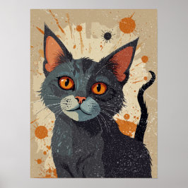 Poster Cinza com formas coloridas