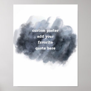 Poster cinza d'água e branco adicione sua citação