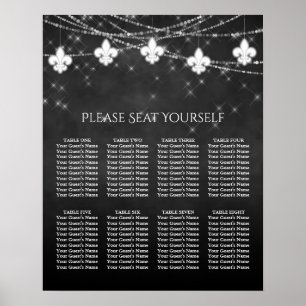 Poster Cinza de carvão Fleur de Lis Lights Organograma
