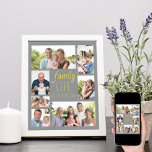 Poster Cinza de Citação da Vida Familiar e Colagem de Fot<br><div class="desc">impressão de poster para personalizar com 7 das suas fotos de família favoritas. "A Vida Familiar é a Melhor Vida" é escrita casual e tipografia de fontes magras e o design tem uma paleta de cores de tendência de cinzas e amarelo (editável). Adicione suas fotos, trabalhando no sentido horário no...</div>
