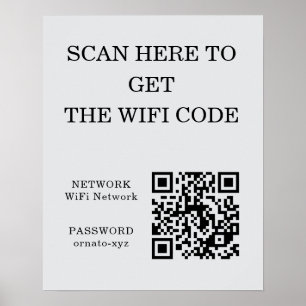 Poster Cinza de código WiFi QR - Procurar acesso