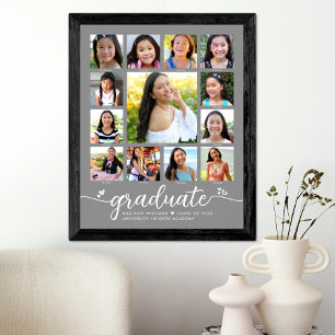 Poster Cinza de Colagem de Fotos de Script Moderno K-12