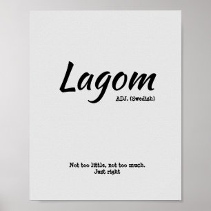 Poster Cinza de Diversão de Lagom Sueco